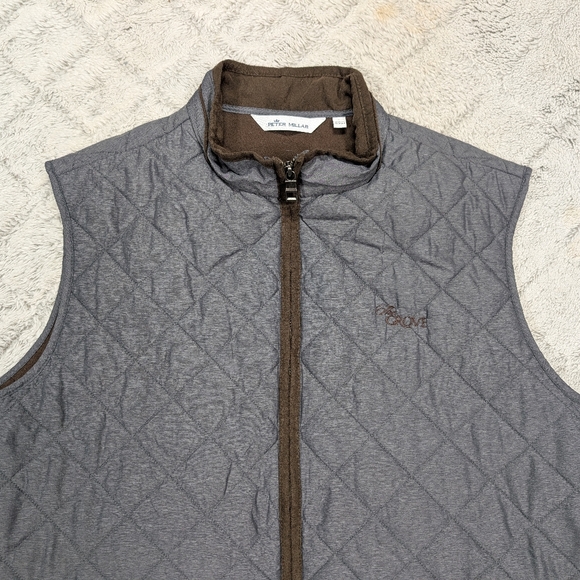 Peter Millar Vest Jacket Mens L Gray Iron Essex Quilted Insulated Travel - Picture 2 of 12